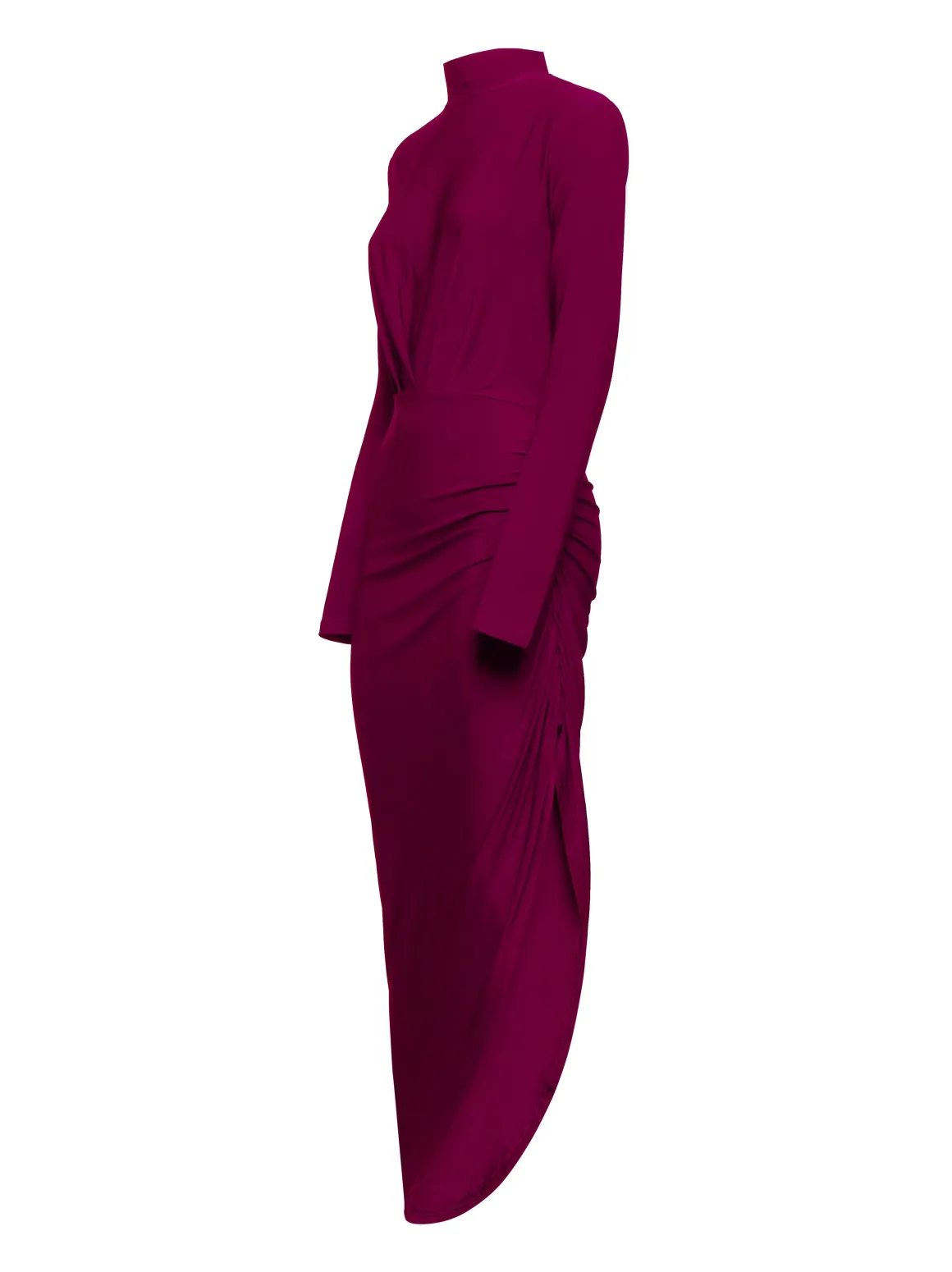 Long dress with asymmetrical drape