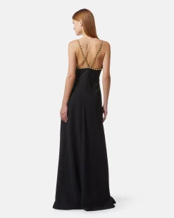Long dress with jewel straps