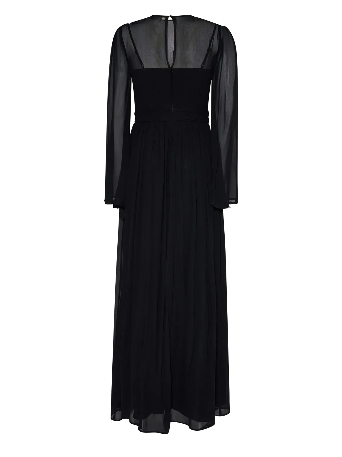 Long dress with long sleeves and flowing lines