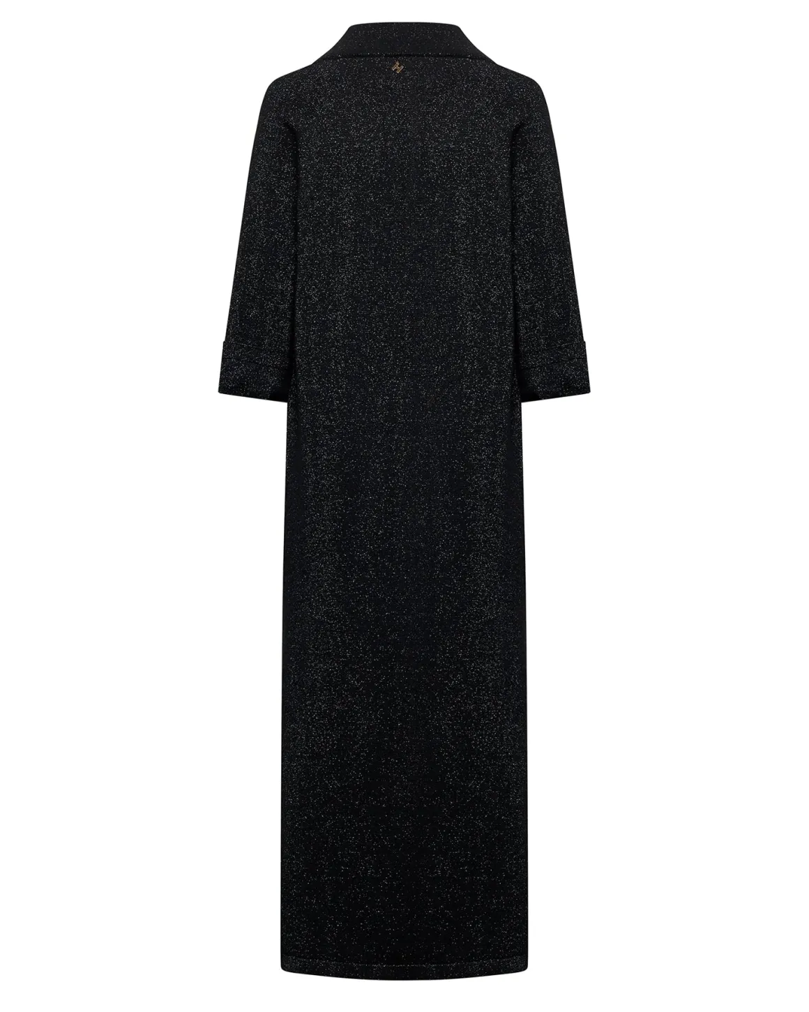 Long dress with micro-lurex and V-neck