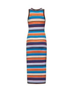 Long multicolored striped dress