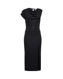 Long one-shoulder dress with drape