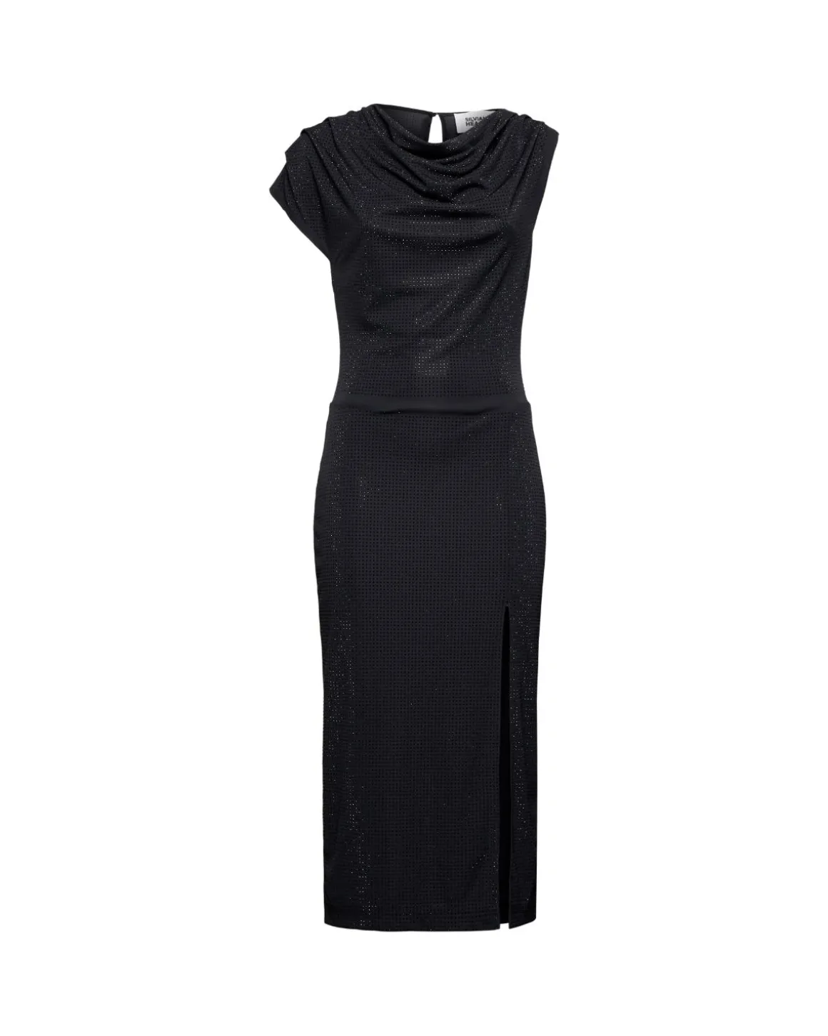 Long one-shoulder dress with drape