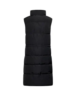 Long padded vest with belt