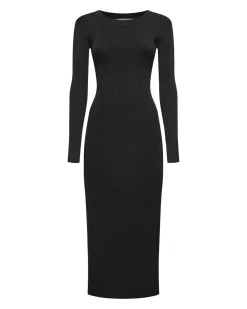 Long ribbed dress with long sleeves