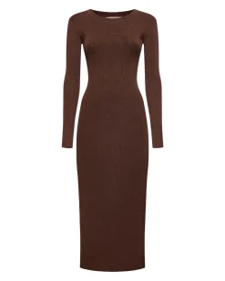 Long ribbed dress with long sleeves