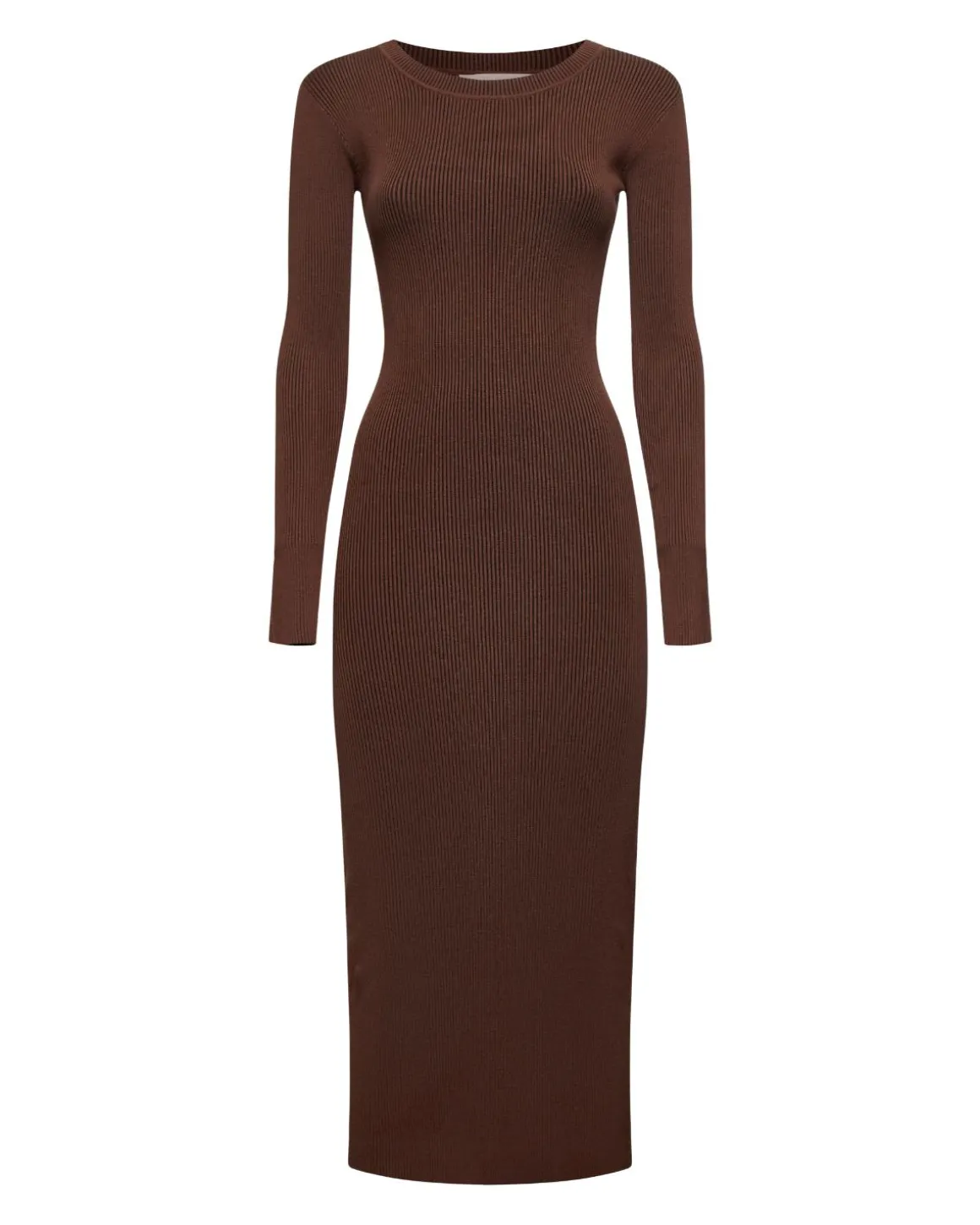 Long ribbed dress with long sleeves