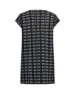 Long vest with tweed-effect workmanship