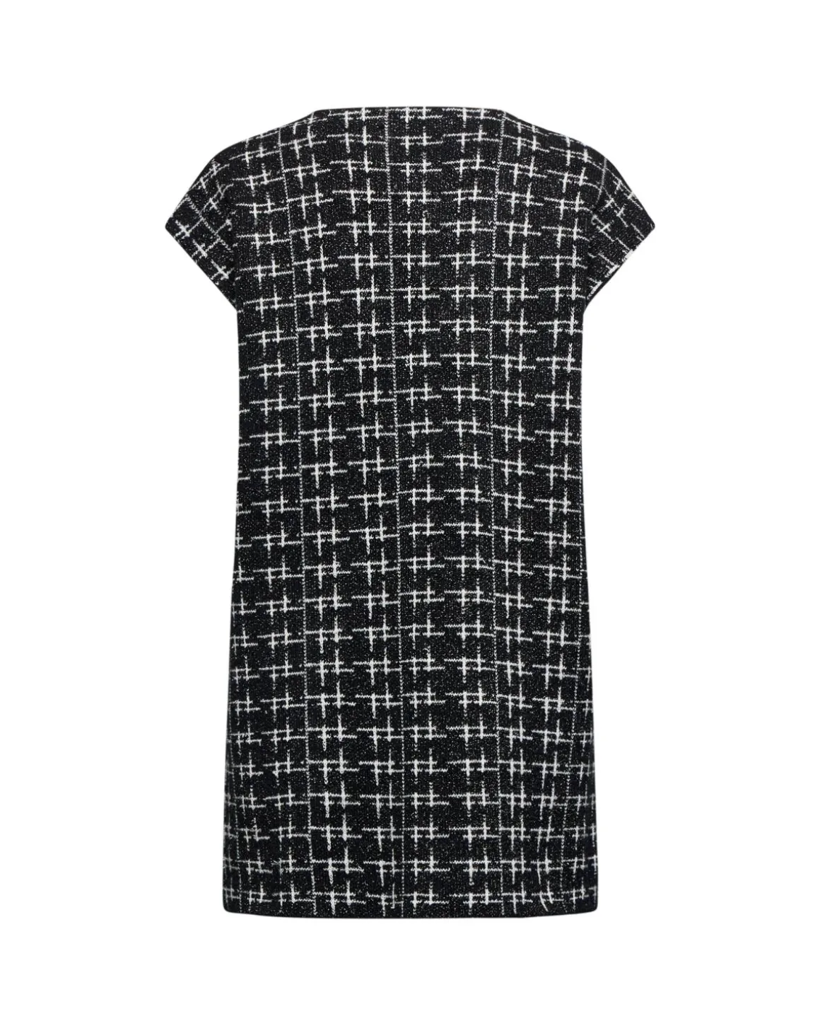 Long vest with tweed-effect workmanship