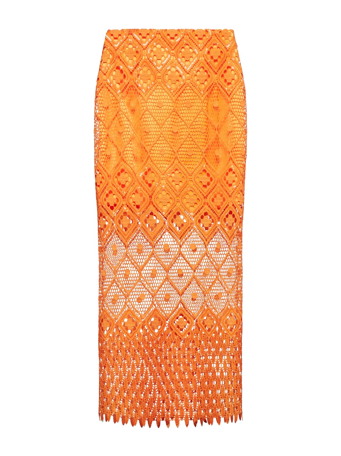 Longuette skirt in pierced fabric