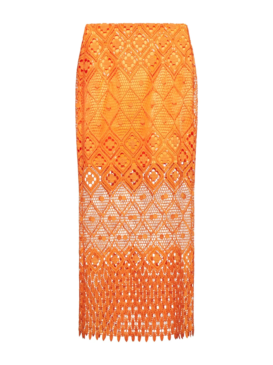Longuette skirt in pierced fabric