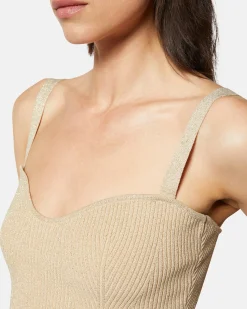 Lurex top with heart neckline