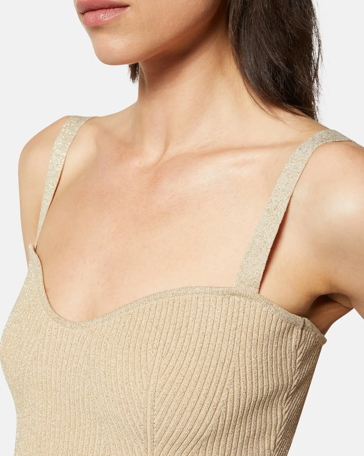 Lurex top with heart neckline