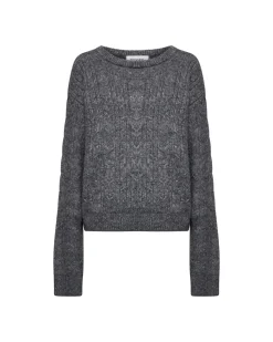 Melange sweater with raised workmanship