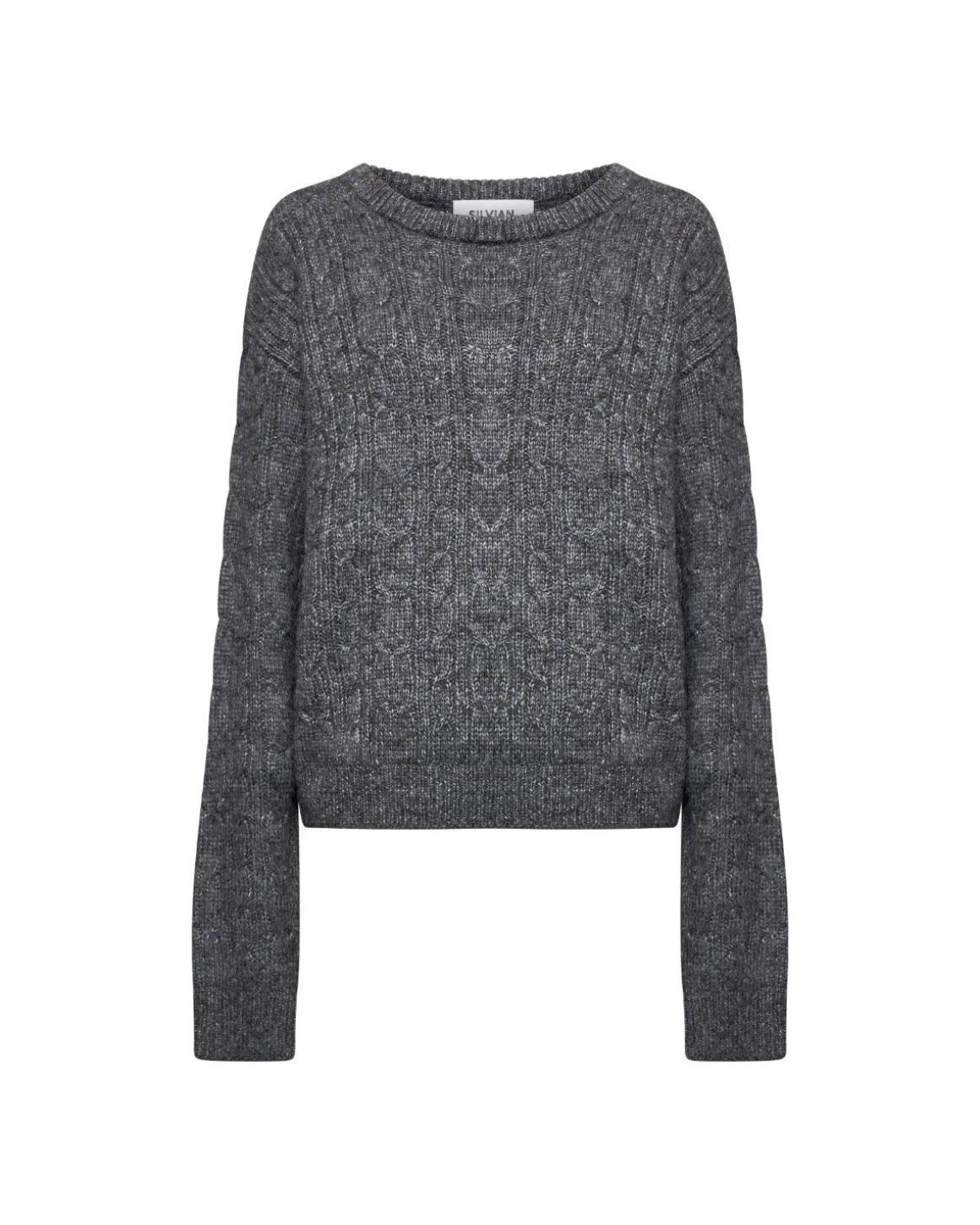 Melange sweater with raised workmanship