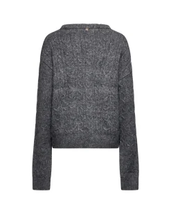 Melange sweater with raised workmanship