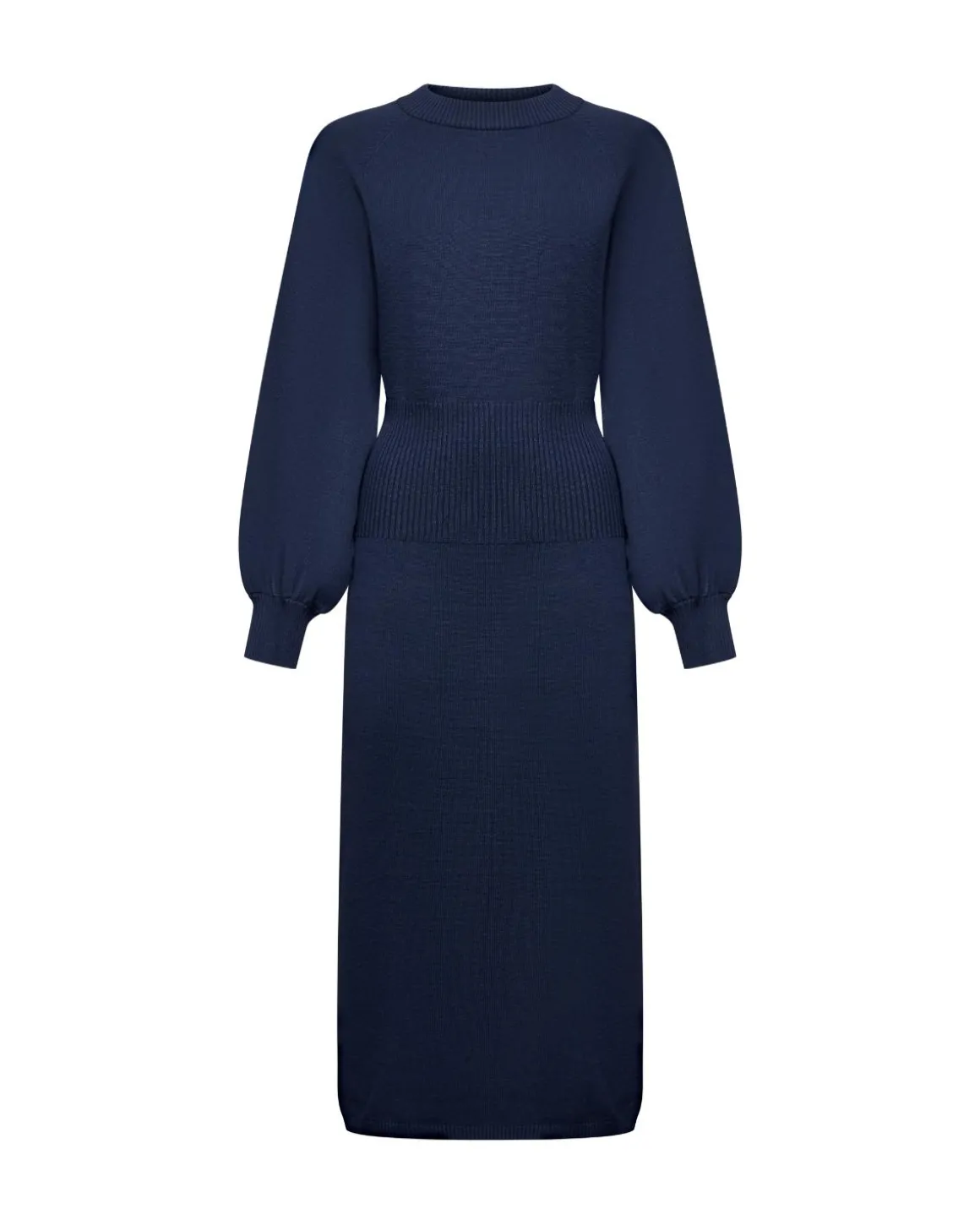 Midi dress with balloon sleeves