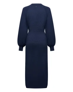 Midi dress with balloon sleeves