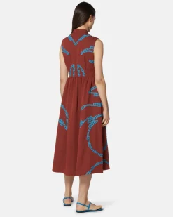 Midi dress with embroidered motifs