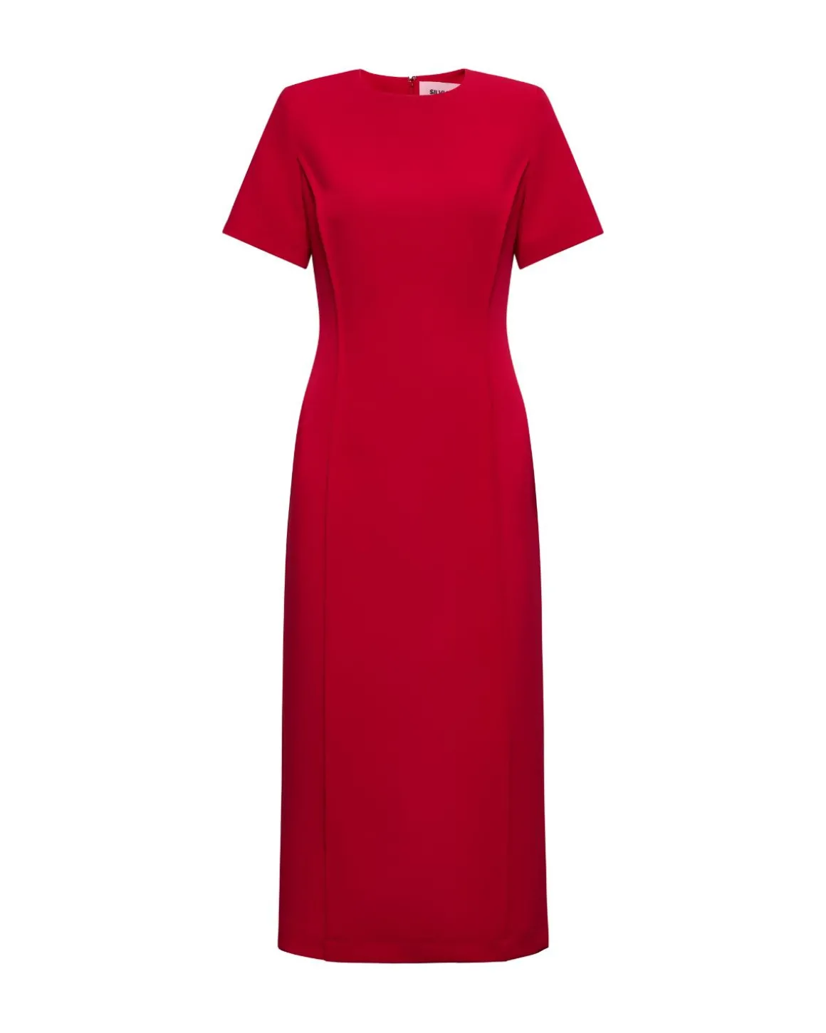 Midi dress with round neckline