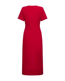 Midi dress with round neckline