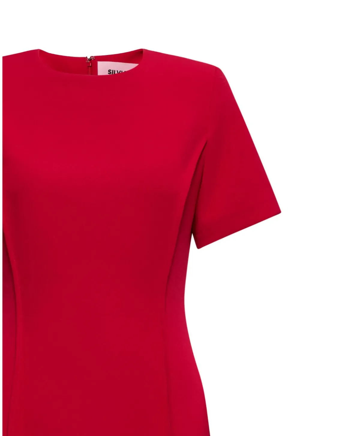 Midi dress with round neckline