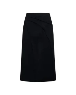 Midi skirt with asymmetrical cut