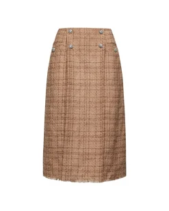Midi skirt with jewel buttons