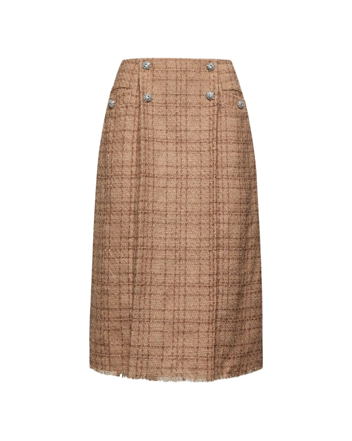 Midi skirt with jewel buttons