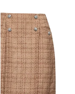 Midi skirt with jewel buttons