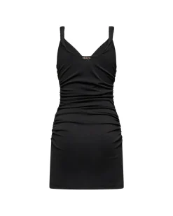 Mini dress with lateral draperies