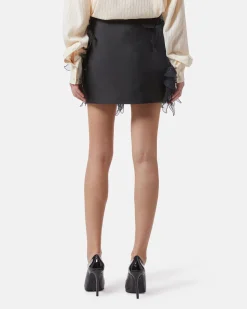 Miniskirt with floral apllications