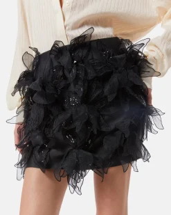 Miniskirt with floral apllications
