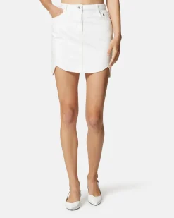 Miniskirt with tone tone embroidery