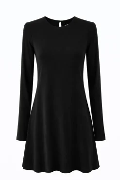 Off-the-shoulder dress with wide turn-down collar