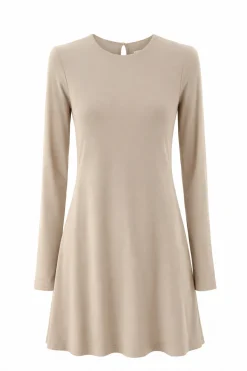 Off-the-shoulder dress with wide turn-down collar