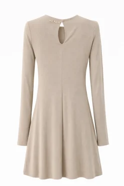 Off-the-shoulder dress with wide turn-down collar