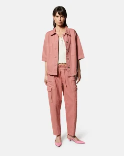 Oversize cargo jacket with short sleeves