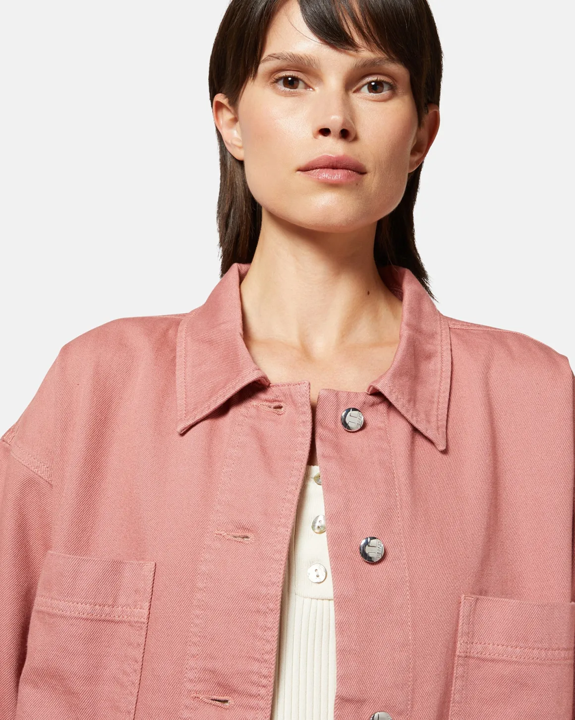 Oversize cargo jacket with short sleeves