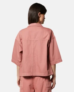 Oversize cargo jacket with short sleeves