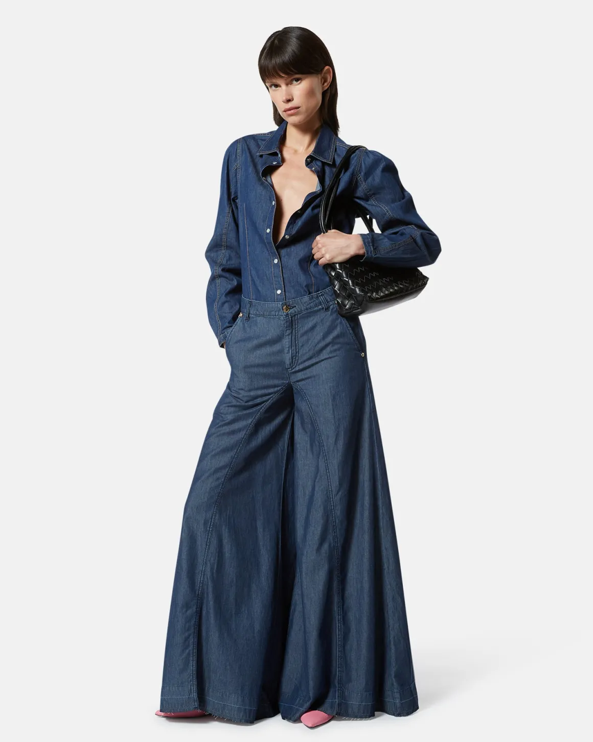 Palazzo pants in denim