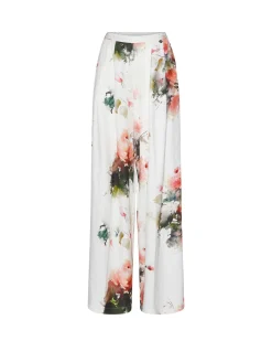 Pants with artistic print and fluid design