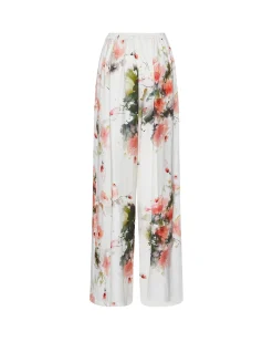 Pants with artistic print and fluid design