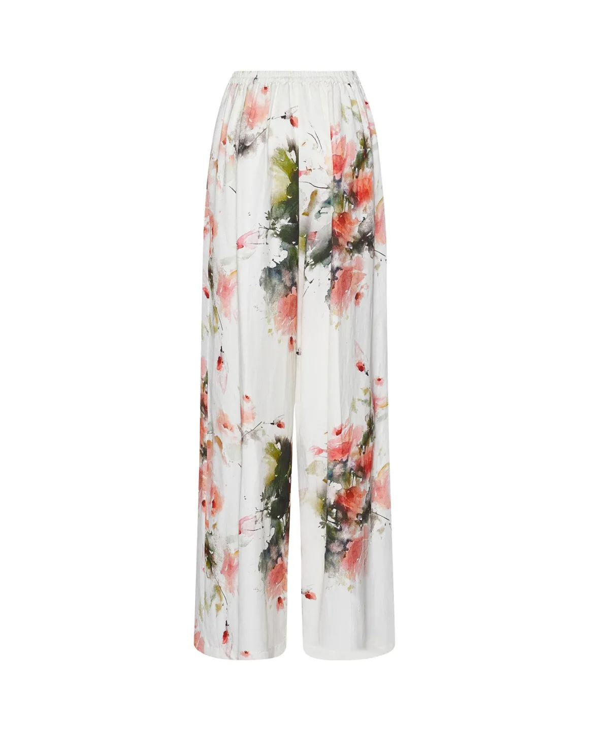 Pants with artistic print and fluid design