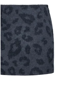 Pencil miniskirt with tone-on-tone animal print