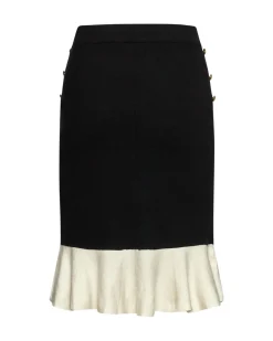 Pencil skirt with contrasting ruffle