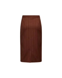 Pencil skirt with thin stripes