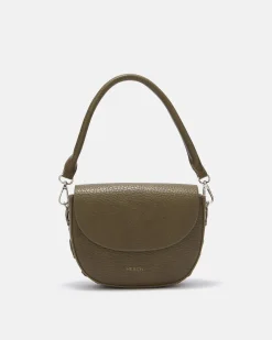 Pounded leather shoulder bag
