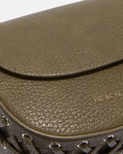 Pounded leather shoulder bag