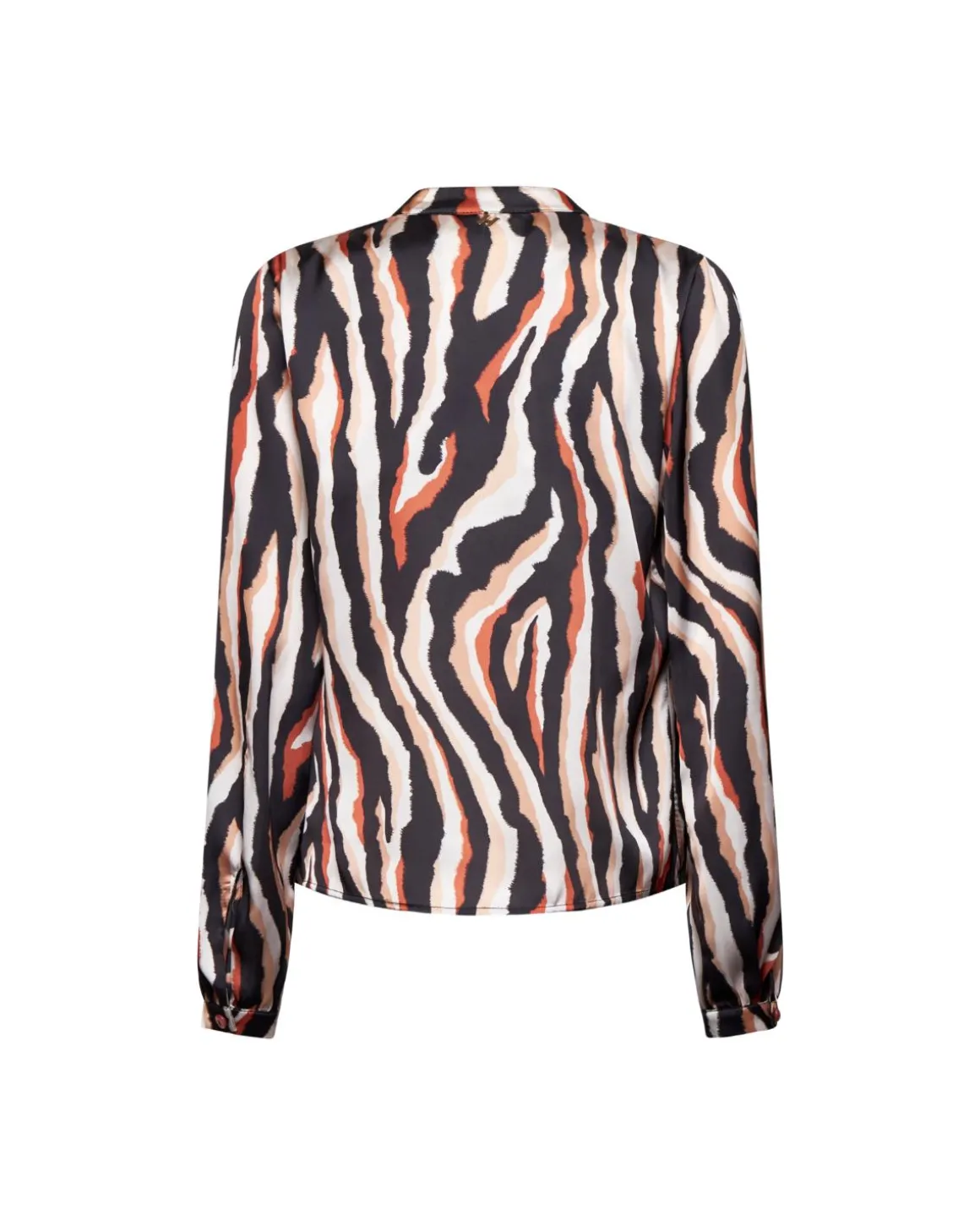 Printed blouse with gathered collar
